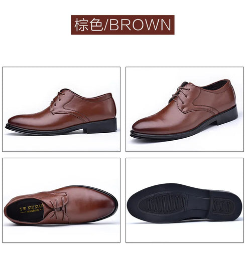 Elegant Men's Black Leather Oxfords for Formal Occasions - Perfect Wedding, Party, Office, and Business Shoes for Men